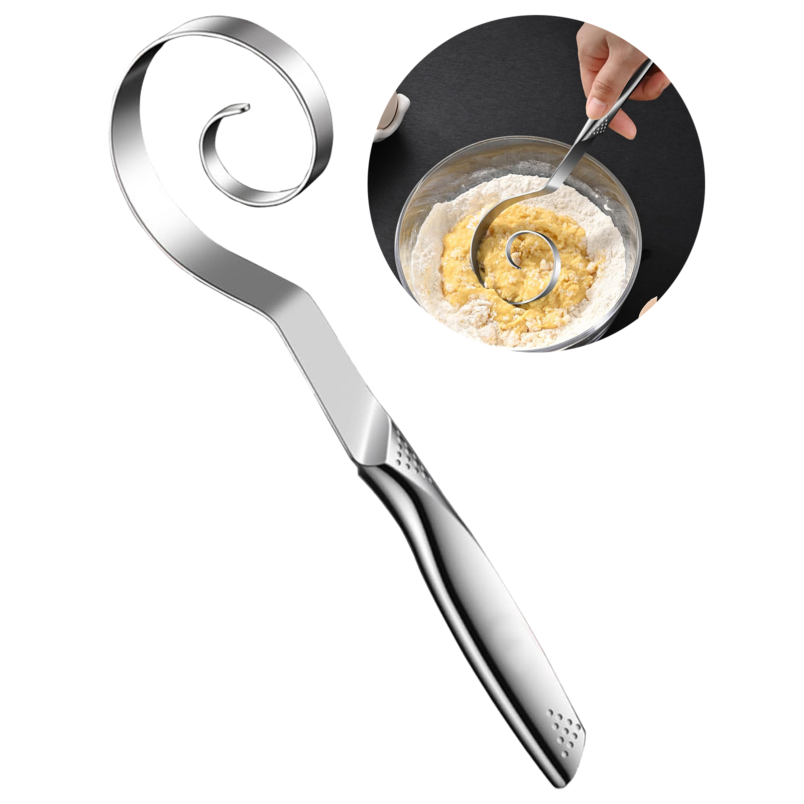 Danish Pancake Pan - Batidor de masa danés de acero