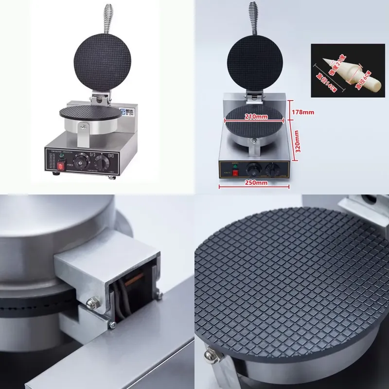 Waffle Cone Maker - Máquina para Hacer Waffles Eléctrica TEBAK,