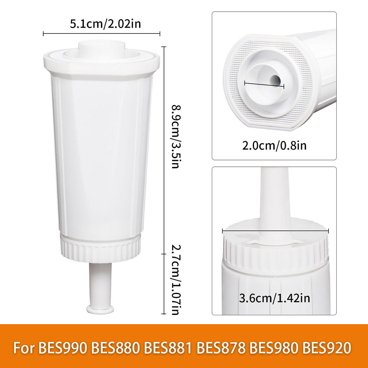 Breville Espresso Barista Touch - Filtro de agua BES880 utilizado para